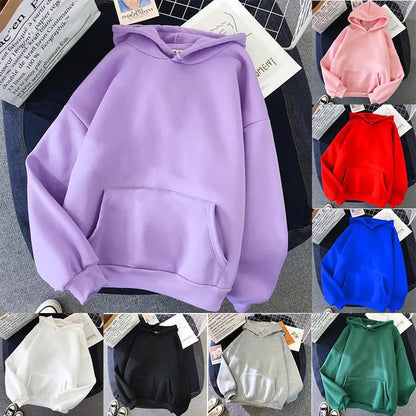 Women's Solid Color Hoodie Sweater